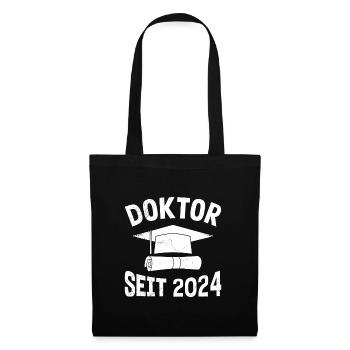 Doktor seit 2024 Dissertation Bestanden - Stoffbeutel - Schwarz - Vorne