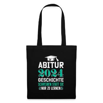 Abitur 2024 Abi Geschichte Schreiben Statt Lernen - Stoffbeutel - Schwarz - Vorne