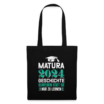 Matura 2024 Geschichte Schreiben Statt Lernen - Stoffbeutel - Schwarz - Vorne