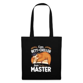 Masterabschluss Vom Bett Chiller zum Master - Stoffbeutel - Schwarz - Vorne