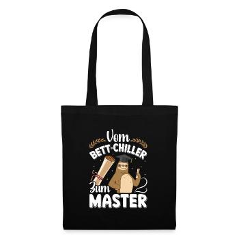 Masterarbeit Bestanden Vom Bett Chiller zum Master - Stoffbeutel - Schwarz - Vorne