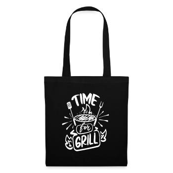 Zeit zum Grillen - Stoffbeutel - Schwarz - Vorne