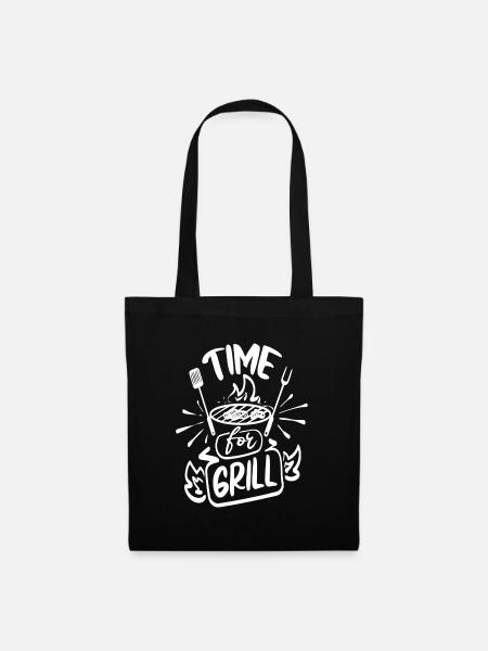Zeit zum Grillen - Stoffbeutel - Schwarz