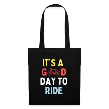 Cadeau de vélo, Amateur de vélo, C’est une bonne journée pour rouler - Sac en tissu - noir - Devant