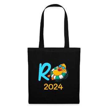 Rente 2024 R-Ente Pensionierung Ruhestand - Stoffbeutel - Schwarz - Vorne