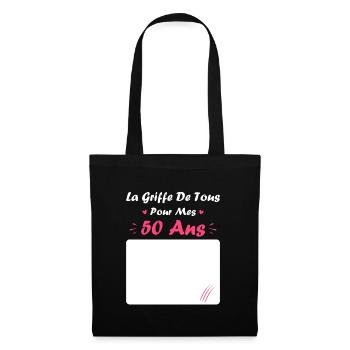 la griffe de tous pour mes 50 Ans - Sac en tissu - noir - Devant