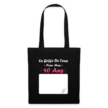 la griffe de tous pour mes 40 Ans - Sac en tissu - noir - Devant