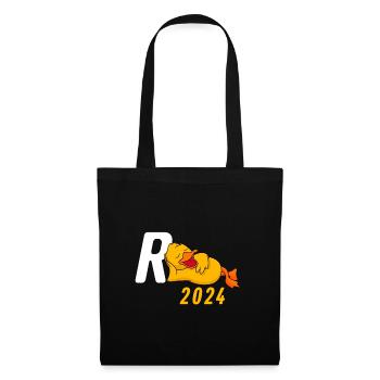 Rente 2024 R-Ente Pensionierung Ruhestand - Stoffbeutel - Schwarz - Vorne