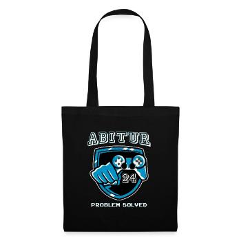 Abitur PROBLEM SOLVED Gamer Abiturienten Abi - Stoffbeutel - Schwarz - Vorne