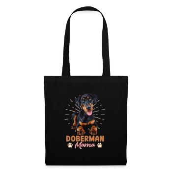 DOBERMAN MAMA Hundebesitzer Dobermänner Cooles - Stoffbeutel - Schwarz - Vorne