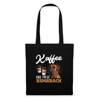 KAFFEE UND TREUE RIDGEBACK Rhodesian Ridgeback - Stoffbeutel - Schwarz - Vorne