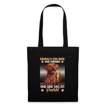 Ridgeback Besitzer EINFACH EIN BIER UND MEIN - Stoffbeutel - Schwarz - Vorne