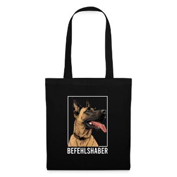 Belgischer Schäferhund MAJOR Malinois Hund - Stoffbeutel - Schwarz - Vorne