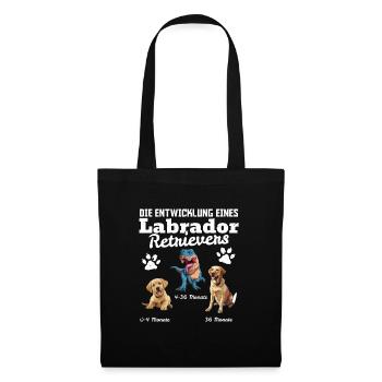Hundebesitzer DIE EVOLUTION EINES LABRADOR - Stoffbeutel - Schwarz - Vorne