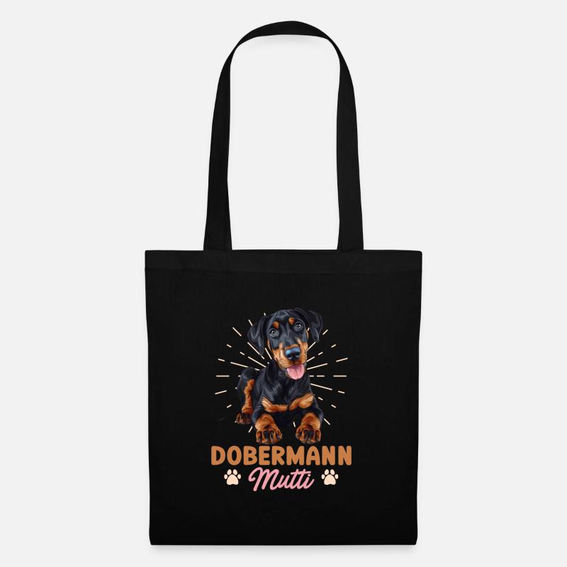 DOBERMANN MUTTI Hundebesitzer Dobermänner - Stoffbeutel - Schwarz