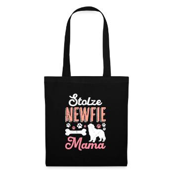 Hundemama STOLZE NEWFIE MAMA Neufundländer - Stoffbeutel - Schwarz - Vorne