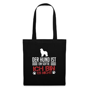 Neufundländer DER HUND IST EIN SOFTIE ICH NICHT - Stoffbeutel - Schwarz - Vorne