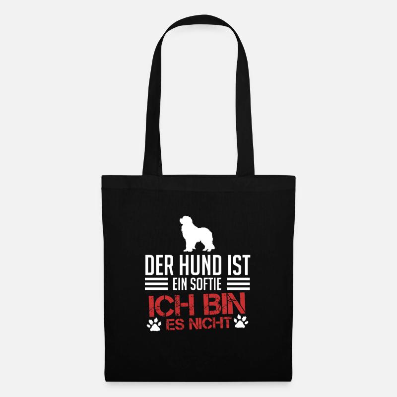 Neufundländer DER HUND IST EIN SOFTIE ICH NICHT - Stoffbeutel - Schwarz