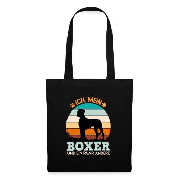 Deutscher Boxer ICH MEIN BOXER UND EIN PAAR ANDERE - Stoffbeutel - Schwarz - Vorne