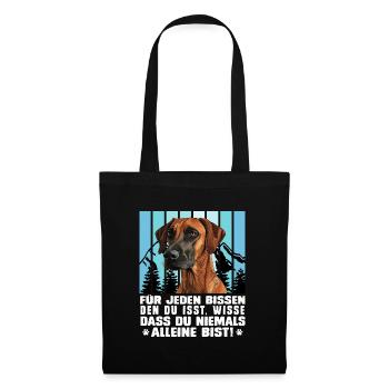 Rhodesian Ridgeback FÜR JEDEN BISSEN DEN DU ISST - Stoffbeutel - Schwarz - Vorne