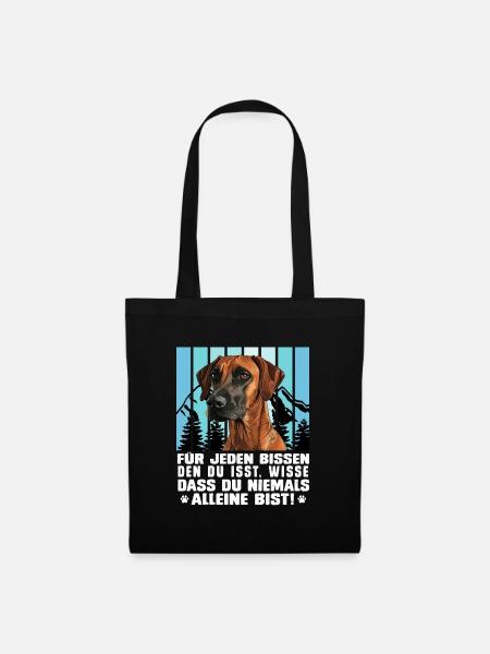 Rhodesian Ridgeback FÜR JEDEN BISSEN DEN DU ISST - Stoffbeutel - Schwarz