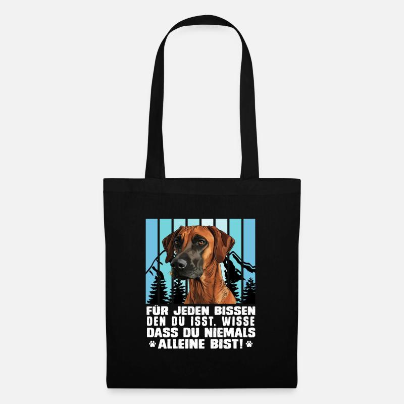 Rhodesian Ridgeback FÜR JEDEN BISSEN DEN DU ISST - Stoffbeutel - Schwarz