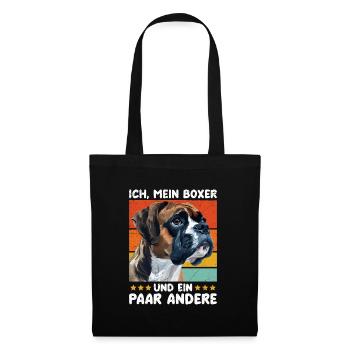 Deutscher Boxer ICH MEIN BOXER UND EIN PAAR ANDERE - Stoffbeutel - Schwarz - Vorne