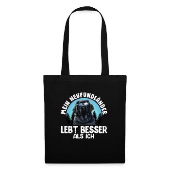 Newfie MEIN NEUFUNDLÄNDER LEBT BESSER ALS ICH - Stoffbeutel - Schwarz - Vorne