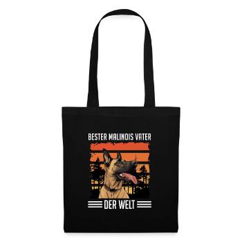 BESTER MALINOIS VATER DER WELT Belgischer - Stoffbeutel - Schwarz - Vorne