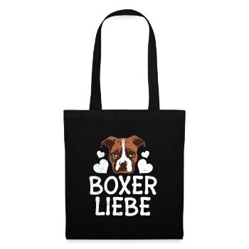 Deutscher Boxer Hund BOXER LOVE Hundebesitzerin - Stoffbeutel - Schwarz - Vorne