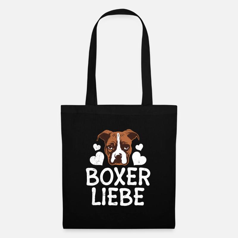 Deutscher Boxer Hund BOXER LOVE Hundebesitzerin - Stoffbeutel - Schwarz