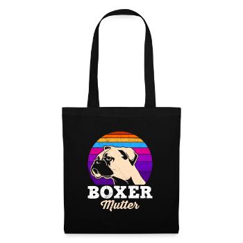BOXER MUTTER Deutscher Boxer Hundebesitzerin - Stoffbeutel - Schwarz - Vorne