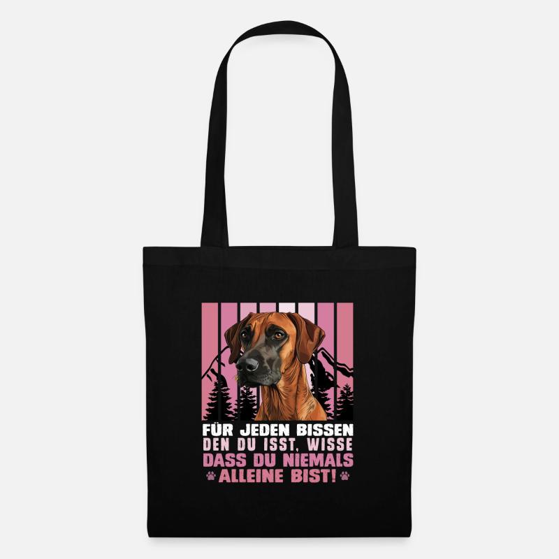 Rhodesian Ridgeback FÜR JEDEN BISSEN DEN DU ISST - Stoffbeutel - Schwarz