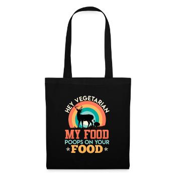 Anti Vegan MY FOOD POOPS ON YOUR FOOD Meat Fan - Tote Bag - black - Front