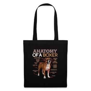 Chien Boxer Allemand ANATOMIE D’UN BOXER - Sac en tissu - noir - Devant