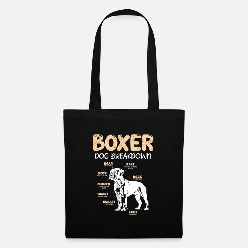 BOXER DOG BREAKDOWN German Boxer Funny - Tote Bag - black
