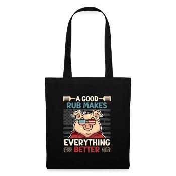 Grillmeister UN BON FROTTEMENT REND TOUT MEILLEUR - Sac en tissu - noir - Devant