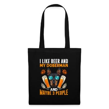 Propriétaire d’un doberman LIKE BEER ET MY DOBERMAN - Sac en tissu - noir - Devant