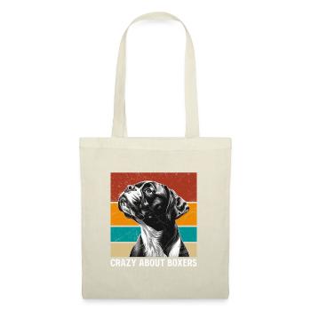 Boxeur allemand CRAZY ABOUT BOXER Drôle - Sac en tissu - nature - Devant