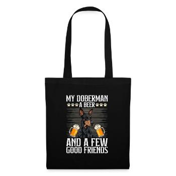 Propriétaire de doberman MON DOBERMAN UNE BIÈRE ET QUELQUES - Sac en tissu - noir - Devant