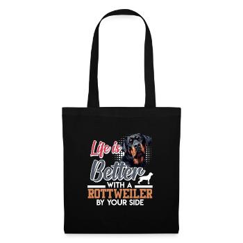 Rottie owner LIFE IS BETTER WITH ROTTWEILER - Tote Bag - black - Front