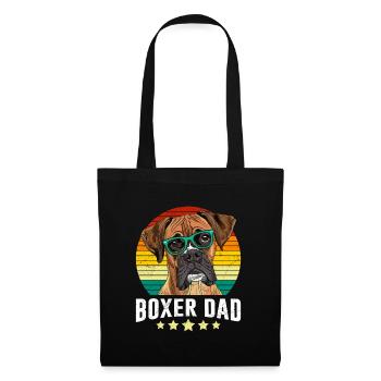 BOXER DAD Deutscher Boxer Hundepapa Boxer - Stoffbeutel - Schwarz - Vorne