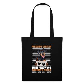 Doberman Besitzer PERSONAL STALKER Lustiges - Stoffbeutel - Schwarz - Vorne