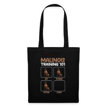 MALINOIS TRAINING 101 Belgischer Schäferhund - Stoffbeutel - Schwarz - Vorne
