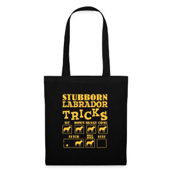 Labrador Propriétaire TRICKS LABRADOR TÊTU Drôle - Sac en tissu - noir - Devant