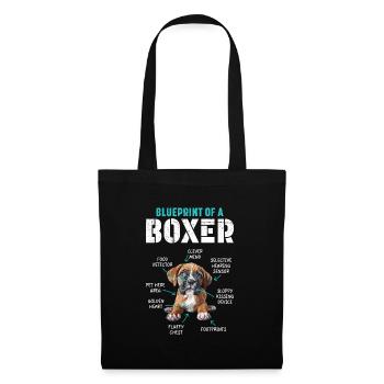 Boxer allemand PLAN D’UN BOXER Drôle - Sac en tissu - noir - Devant