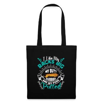 Amateur de viande J’AIME MES CARRÉS GROS PORC EFFILOCHÉ - Sac en tissu - noir - Devant