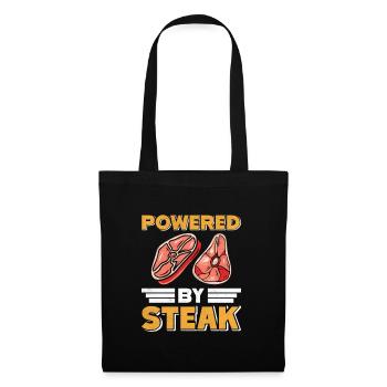 MEAT LOVER POWERED BY STEAK Funny - Tote Bag - black - Front