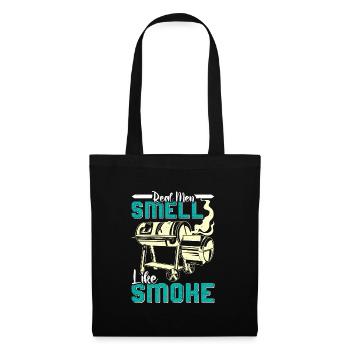 Meat Lover REAL MEN SMELL LIKE SMOKE Funny - Tote Bag - black - Front