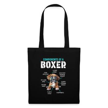 German Boxer COMPONENTS OF A BOXER Funny - Tote Bag - black - Front